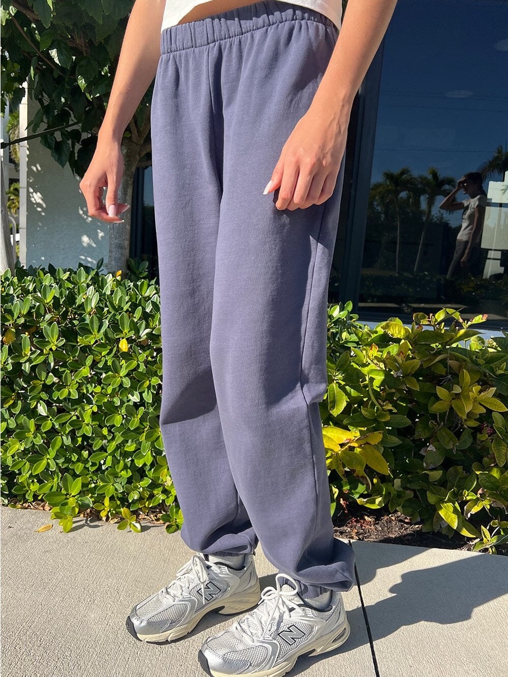 Brandy Melville Straight-Leg Sweatpants in Slate Blue